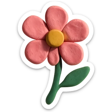 claymation style pink flower sticker