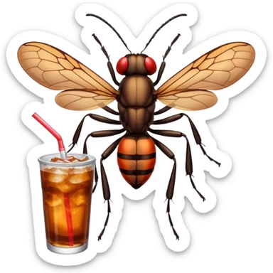 insect drinkig soda sticker