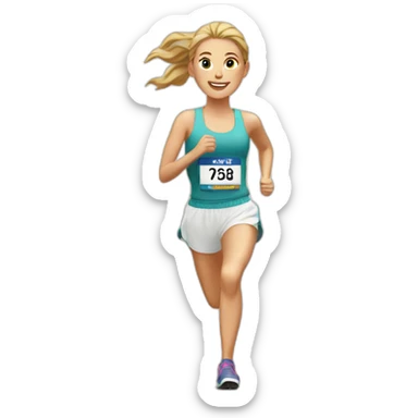 white girl runs a marathon sticker