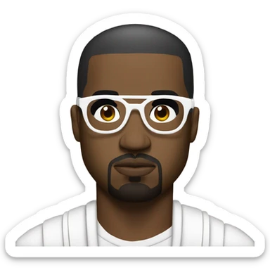 Kanye west wearing white glasses with slits in them sticker