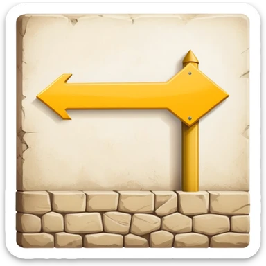 yellow arrow sign on wall, Camino de Santiago pilgrimage marker sticker