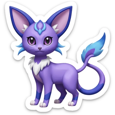 Espeon-Purrloin-Meowstic-Fakémon-hybrid-creature (full body)  sticker