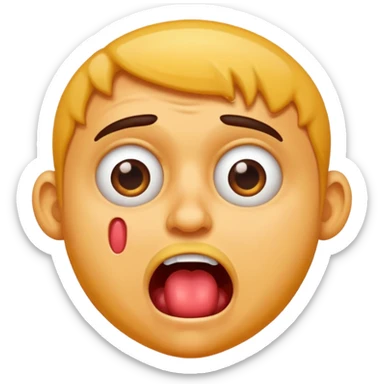 Crazy looking guy drooling sticker