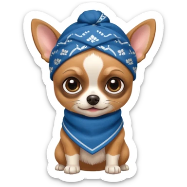Little and cute chihuahua wearing like a cholo  sticker