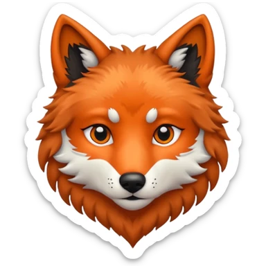 cute dark orange and black wolf head inside heart sticker