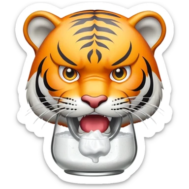 tiger face with salt shaker being salty for Twitch emote sticker