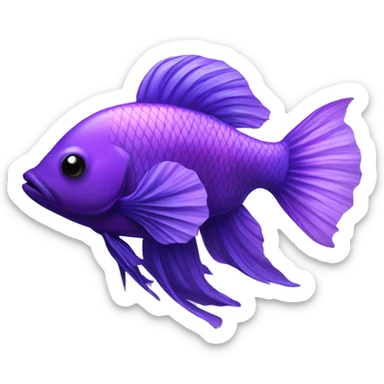 purple beta fish sticker