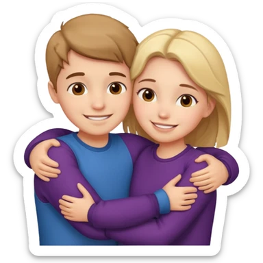 Boy and girl hugging each other in love sticker