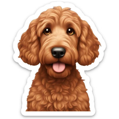Red goldendoodle sticker