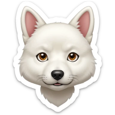 White Jindo dog has shrap face line sticker