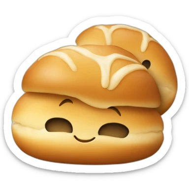 two breakfast buns hanging out and cuddling sticker