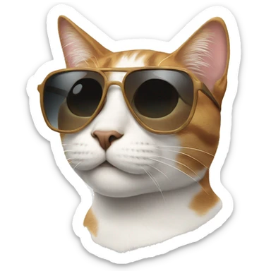 Cat with sunglasses sticker