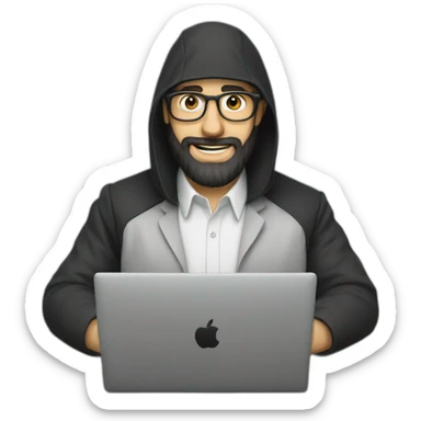 Hassid with payoth tech nerd with a computer sticker