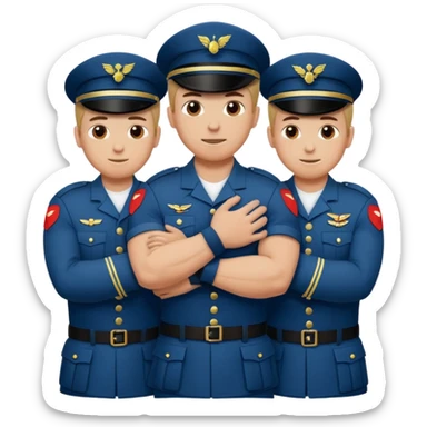 Soldados dando un abrazo de fraternidad sticker