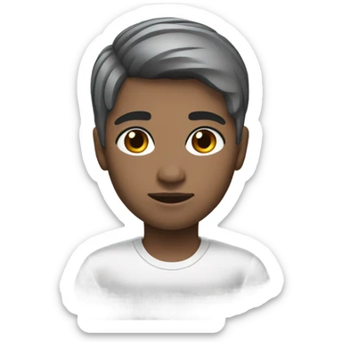 short hairstyle shaved temples oval face black eyes black hair with gray hair sticker