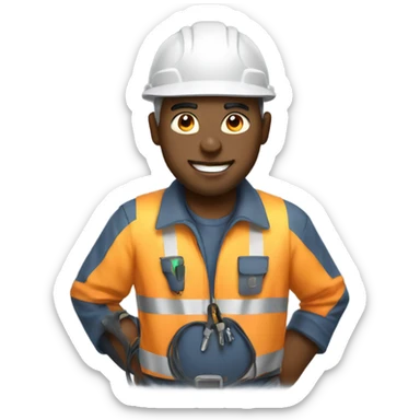 electrician with power sticker