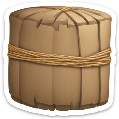 Bale of brown pine needles sticker