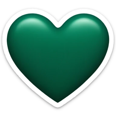 Midnight green heart sticker