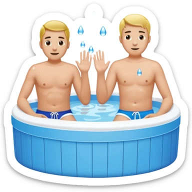 Two guys in the hot tub 5 ft apart because they’re not gay sticker