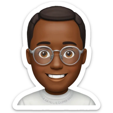 diddy with glasses but white skintone sticker