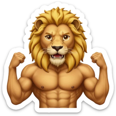 lion with a human neck sticker