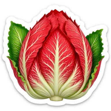 close-up napa cabbage vivid bright red color sticker