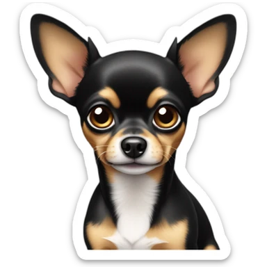 black and tan big eared chihuahua sticker