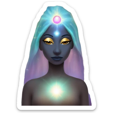 Pleiadian radiant glowing diva woman female third eye sticker