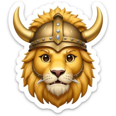 lion, viking helmet,  sticker