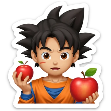 combine a fruit and goku sticker
