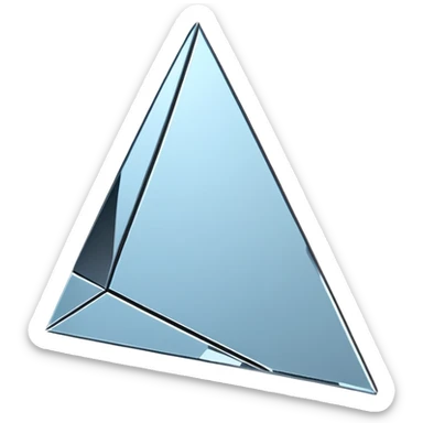 broken mirror shard emoji, sharp chrome edges, high contrast reflections, futuristic minimal 3D style, isolated on white sticker