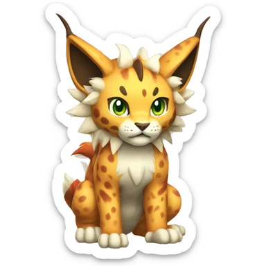 Fire-type Fakémon-Lynx full body sticker