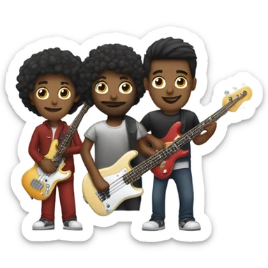three person band: bass, guitar, and drums sticker