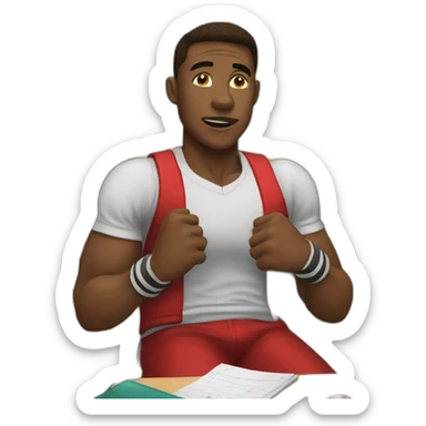 boxer who hits his school exams sticker