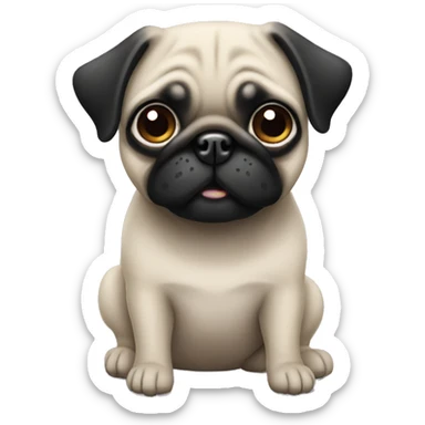 Black pug sticker