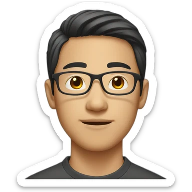 young-asian-man-with-glasses sticker
