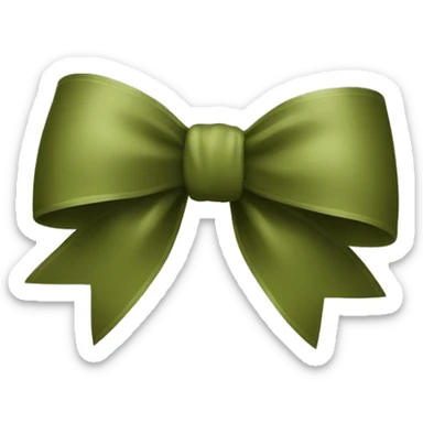 Olive green bow sticker