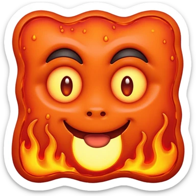 create an emoji of a little lava flow, no face just the lava sticker