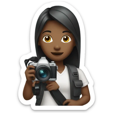 girl with video camera sticker