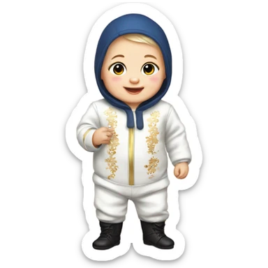 russian baby in New Year's suit sticker