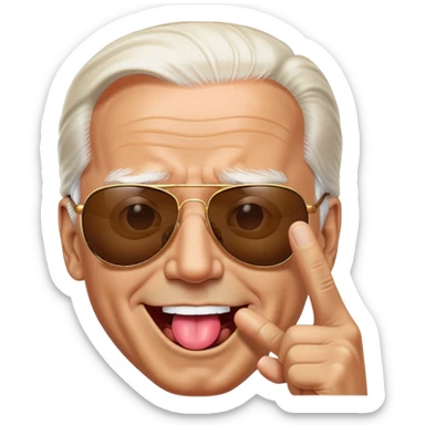 Biden sunglasses peace sign tongue sticker