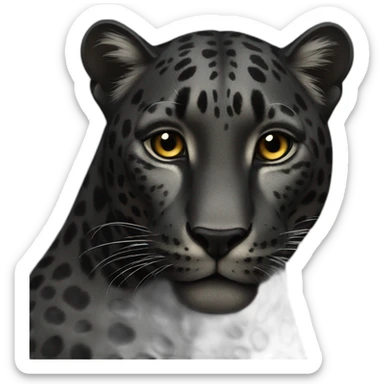 Black leopard sticker