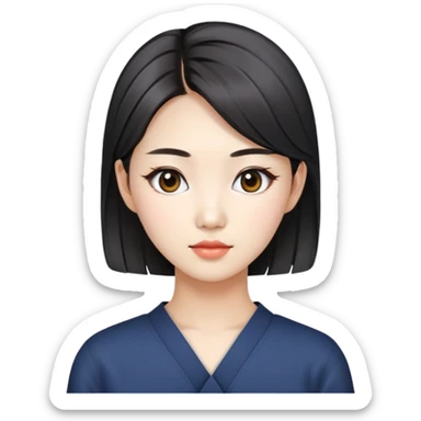 Korean woman in her 20s with modern hairstyle sticker