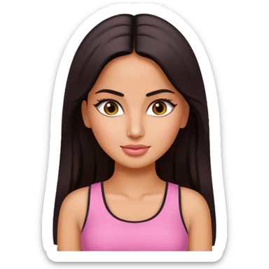 ipretty bratz emoji of katrina kaif wearing a pink top sticker