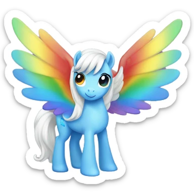 Rainbow pony with wings sticker