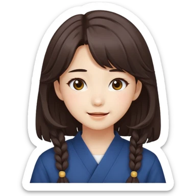 Korean girl with medium hair anime sticker