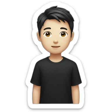 korean boy wearing all black sticker