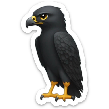Black falcon like twitter bird sticker