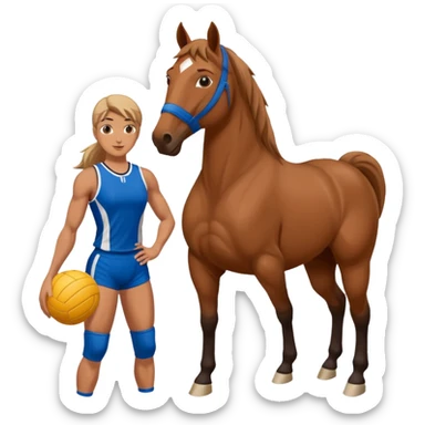 volleyball player, horse, with volleyball ball sticker