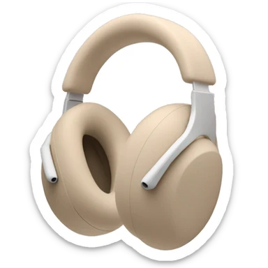 Beige coloured AirPod max headphones no human  sticker